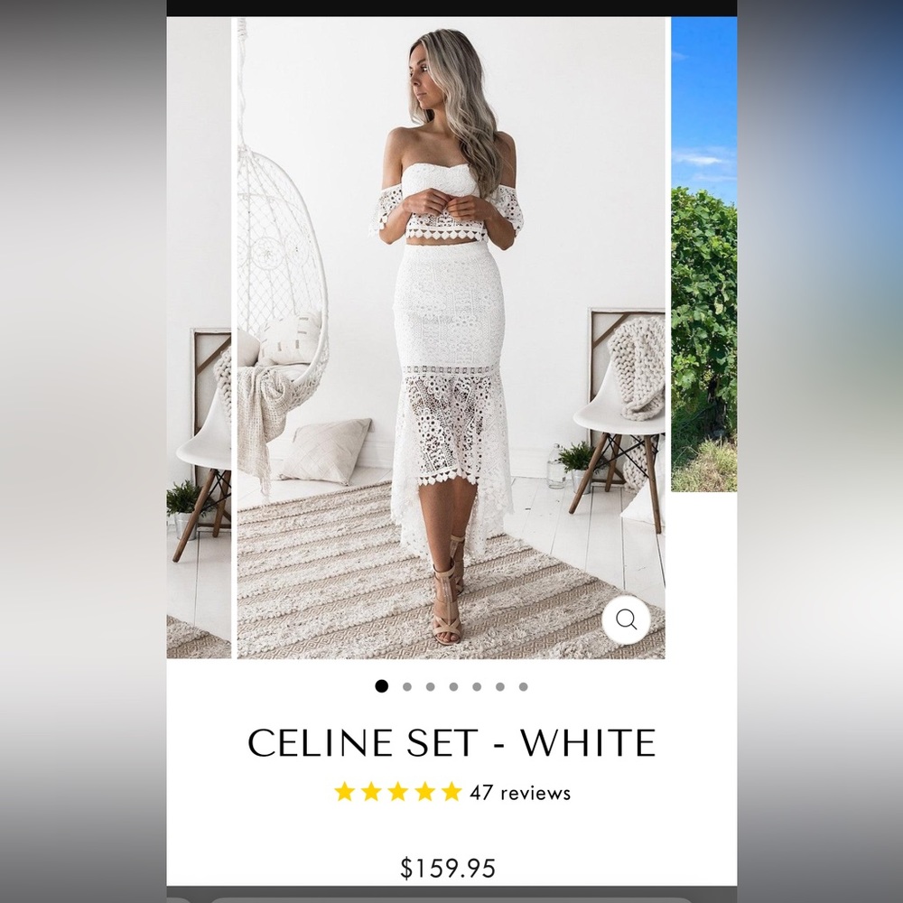 Brand New with tags beautiful white two piece dress.